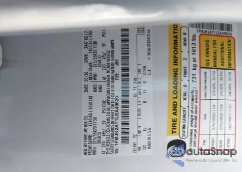 2020 Ford Expedition Limited Max z USA, uszkodzony, nr VIN 1FMJK2AT1LEA49620